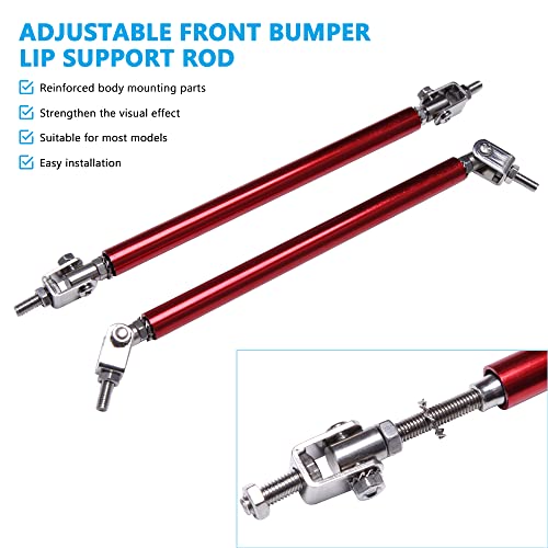 DREAMIZER 2pc Adjustable 10"-13" Front Bumper Lip Splitter Diffuser Strut Rod Tie Bars Compatible with Most Vehicles - Image 2