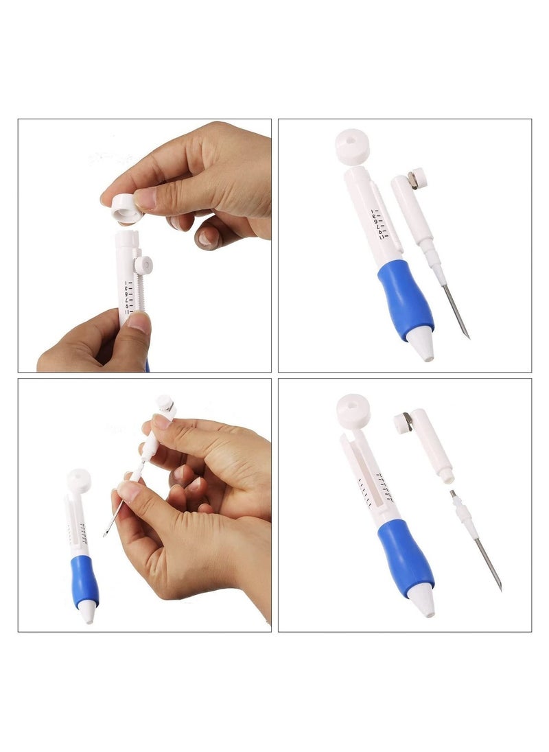 Generic - Magic Embroidery Pen Punch Needles Magic Embroidery Pen Set Punch Embroidery Needle Punch Needle Pen Set Cross Stitch Tool Kit DIY Craft for Embroidery Threaders DIY Sewing - Image 1