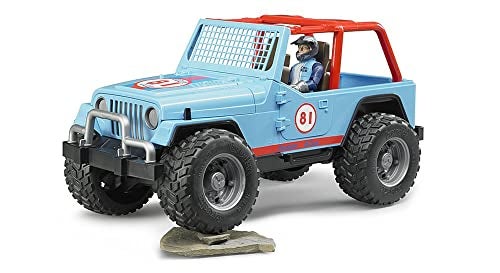 Bruder Jeep Cross Country Racer Vehicle with Driver Blue - Image 3