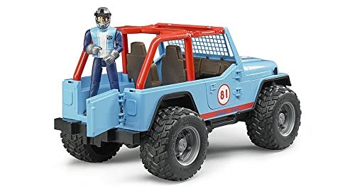 Bruder Jeep Cross Country Racer Vehicle with Driver Blue - Image 2