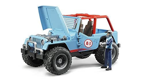 Bruder Jeep Cross Country Racer Vehicle with Driver Blue - Image 4