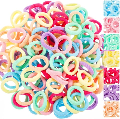 150 Pcs Soft Seamless Hair Bands for Girls and Babies, Small Elastic Hair Ties, Non-Damage Headbands for Toddlers, Kids Hair Accessories