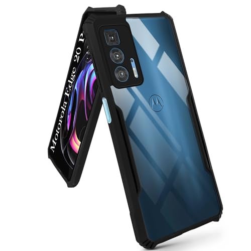 Jkobi غطاء خلفي Jkobi لهاتف Motorola Edge 20 Pro (مضاد للصدمات مع لوحة بولي كربونات شفافة | أسود احترافي) - Image 4
