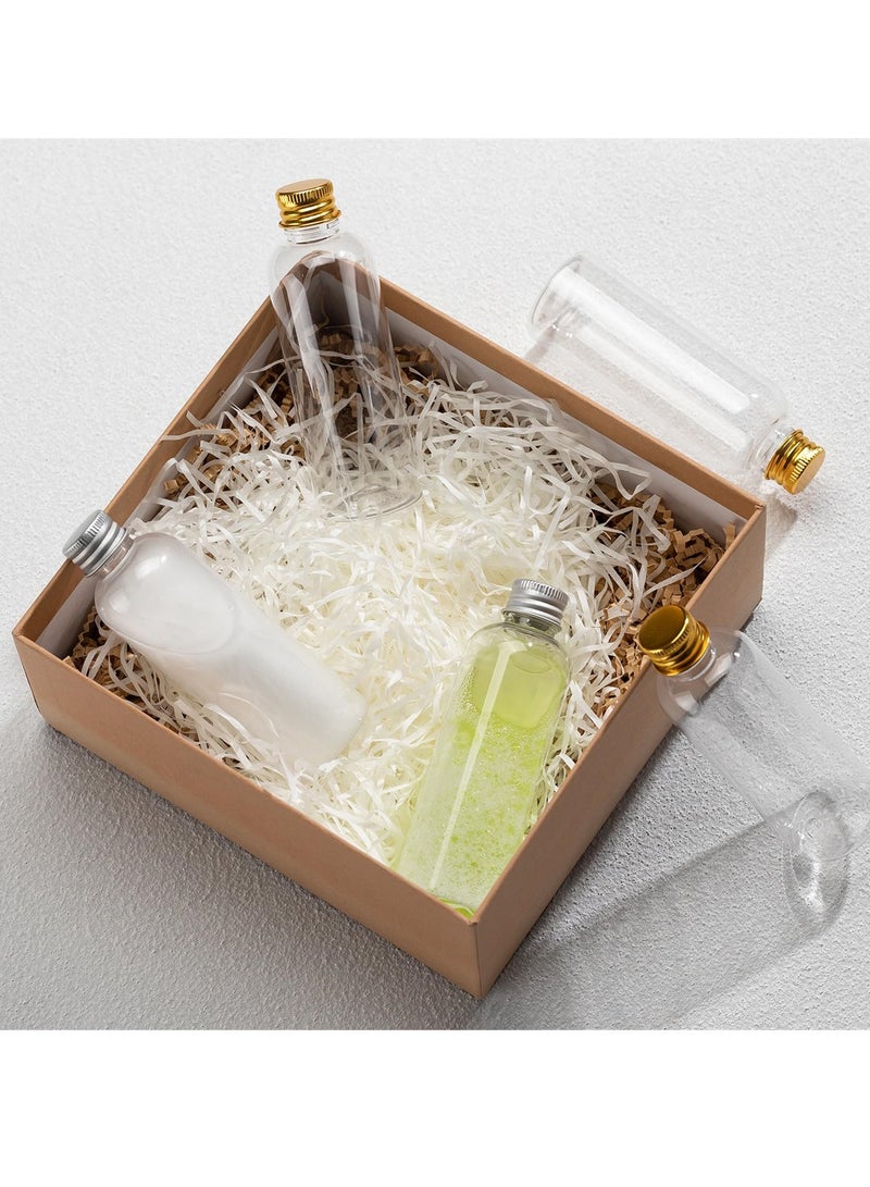 عبوات سفر 5 عبوات سعة 3.4 أونصة، حاويات قابلة لإعادة التعبئة ومضادة للتسرب لمستحضرات التجميل مع أغطية ذهبية أنيقة، مثالية لأساسيات السفر، 100 مل زجاجات بلاستيكية شفافة - Image 3