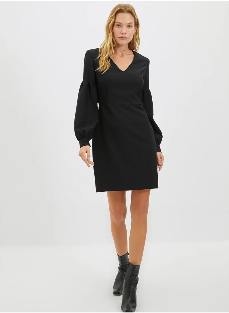 trendyol Balloon Sleeve Knitted Dress