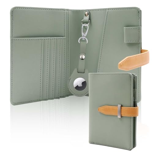 Deziliao Passport wallets, Mulit-purpose RFID Blocking Passport Holder AirTag Wallet, Travel Wallet（Moss Green） - Image 1
