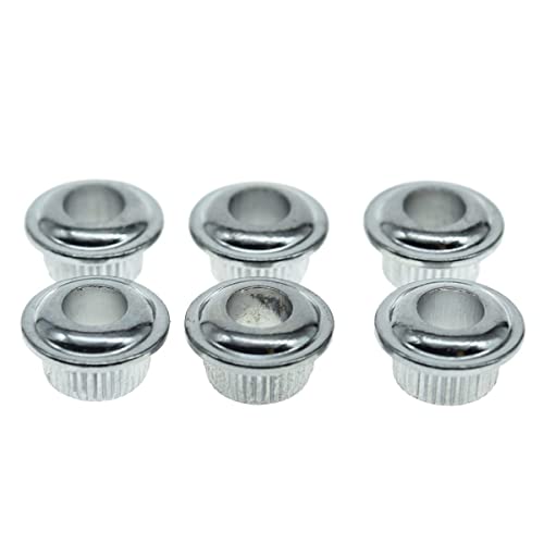 KAISH Metal Chrome 10mm Vintage Guitar Tuning Keys Conversion Bushings Adapter Ferrules - Image 1