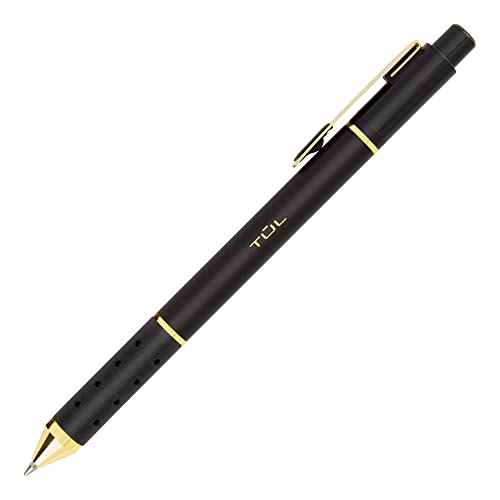 TUL® BP Series Retractable Ballpoint Pens, Medium Point, 1.0 mm, Black Barrel, Black Ink, Pack Of 12 Pens - Image 3