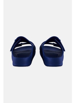 Sun Stone Men Bowie Three Velcro Strap Slide Sandals, Navy  - Image 2
