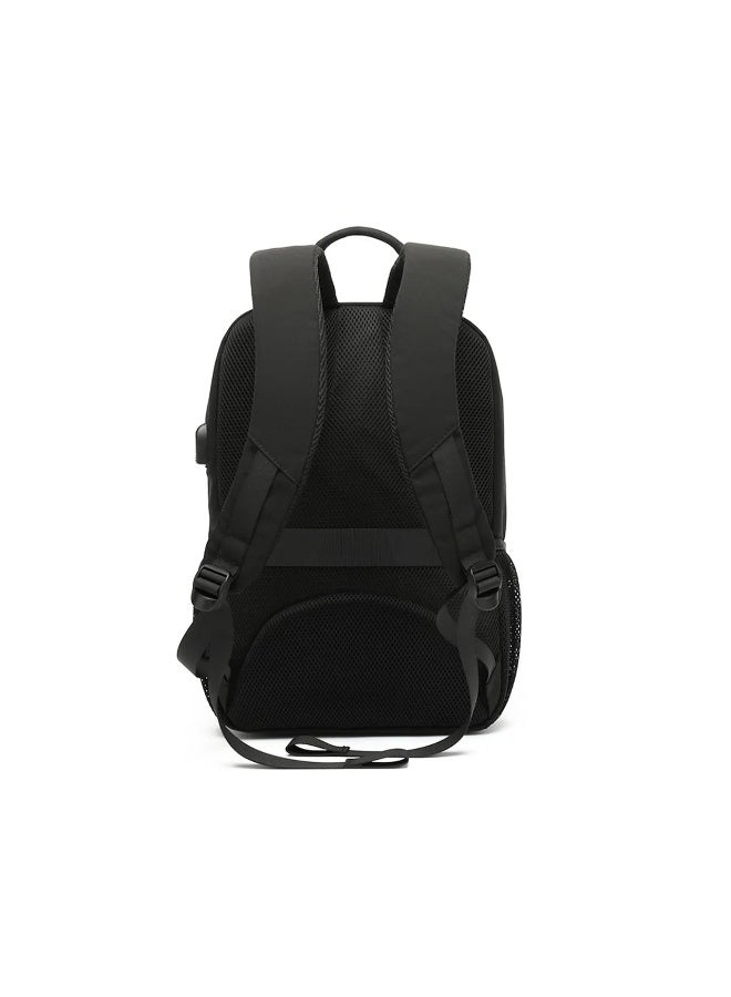 GREEN LION Rivington Backpack / Casual Travel Laptop Backpack / Fits up to 15.6" devices / Coated Fabric / Dedicated iPad Pocket / USB Charging Port / 150D Polyester / Pocket Organizer / Dual Side Mesh Pockets / Splash Proof / Durable Zipper - Black - Image 3