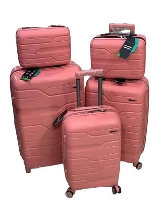 5pcs Unbreakable Silicone Luggage Trolley Suitcase Set with TSA Lock, Expandable Double Zipper and 4 Silent Spinner Wheels Rose Gold - pzsku/ZDDB2BB8353C5584FFD0CZ/45/_/1740045532/7fa0cd40-a691-454c-837f-edf72dd62840
