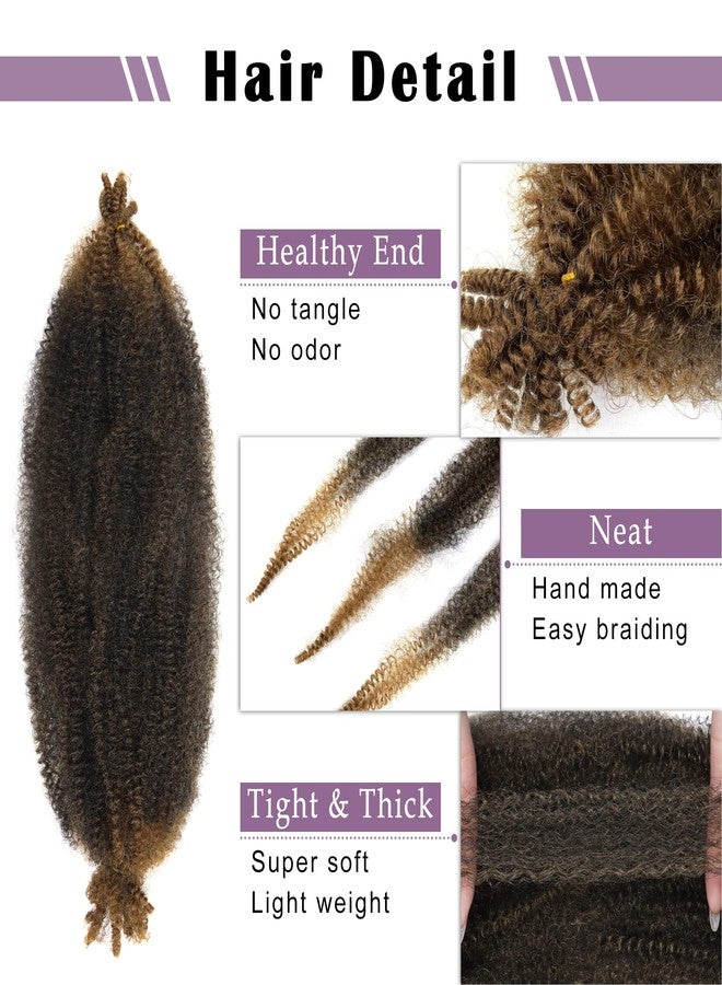 Vomella Springy Afro Twist Hair 8 Packs Marley Twist Braiding Hair Pre Separated Spring Twist Hair for Faux Locs Crochet Hair Kinky Twist for Braiding Synthetic Hair Extensions (T30#, 24inch(Pack of 8) - Image 4
