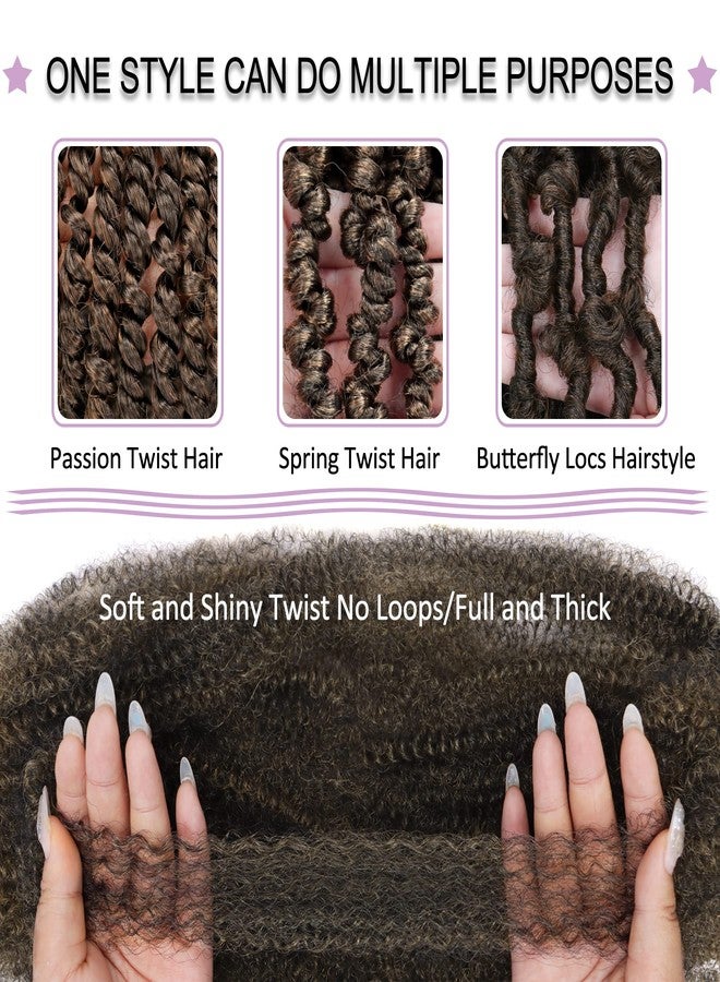 Vomella Springy Afro Twist Hair 8 Packs Marley Twist Braiding Hair Pre Separated Spring Twist Hair for Faux Locs Crochet Hair Kinky Twist for Braiding Synthetic Hair Extensions (T30#, 24inch(Pack of 8) - Image 2