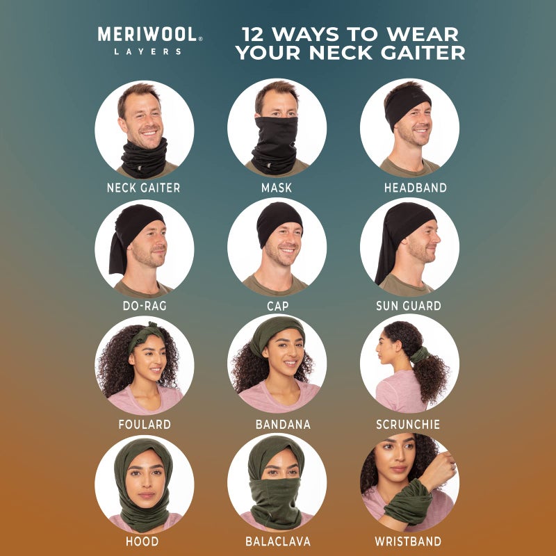 MERIWOOL 100% Merino Wool Ski Neck Gaiter Winter Neck Warmer for Women and Men - Image 4