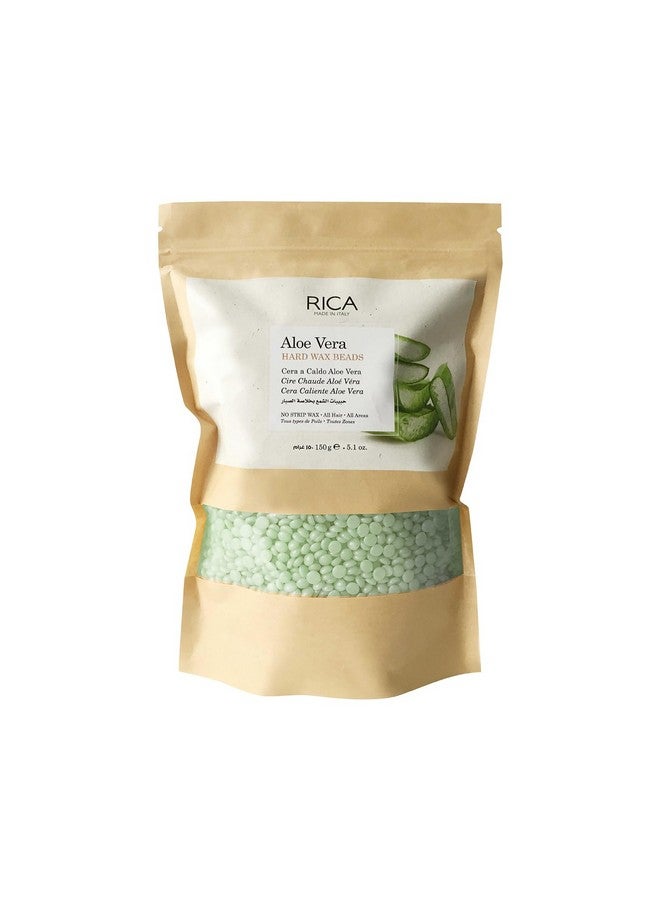 Rica Aloe Vera Beads, Stripless & Painless Hair Removal Hard Wax For Men & Women| Quick & Easy Tan Removal Waxing For Face, Armpit & Bikini Areas| 150 gm, Pack of 1 - Image 1
