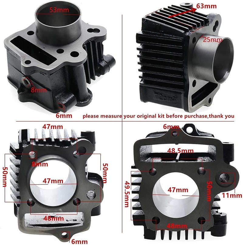 MOFANS 47MM Bore ATV Cylinder Head Piston Cylinder Rebuild Repair Kit for Honda 70CC Engines - Image 3