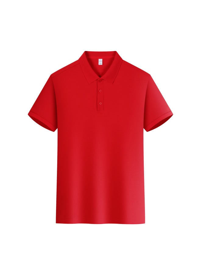 Summer New Quick-dry Polo Shirt Short Sleeve Lapel T-shirt New Top Summer Cool-feel T-shirt Solid Color Work T-shirt