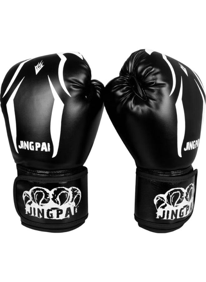 Competing pie Jingpai Adult Boxing Gloves, Sanda Fighting Gloves, Punching Bag Gloves, Muay Thai Training Gloves, Black - Image 2