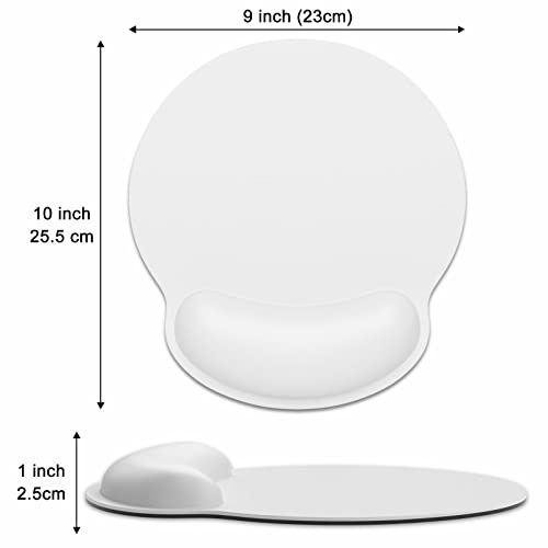 Dapesuom Ergonomic Mouse Pad with Wrist Support, Comfortable Memory Foam Wrist Rest for Easy Typing Pain Relief, Cute Computer Gaming Desktop Mouse Mat with Non-Slip Base for Laptop, Office, White - Image 2