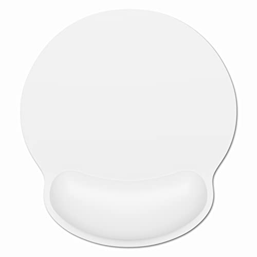 Dapesuom Ergonomic Mouse Pad with Wrist Support, Comfortable Memory Foam Wrist Rest for Easy Typing Pain Relief, Cute Computer Gaming Desktop Mouse Mat with Non-Slip Base for Laptop, Office, White - Image 1
