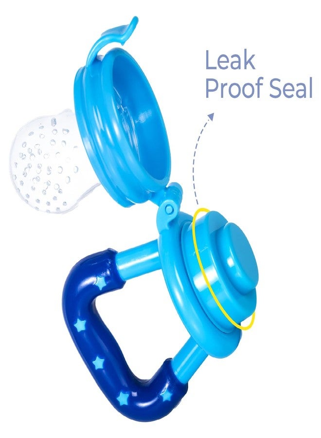 Cherilo طعام/لهاية/مُغذّي للأطفال من شيريلو مصنوع من السيليكون، يُستخدم كأداة لقضم الفاكهة للأطفال من عمر 6 إلى 12 شهرًا، كما يُستخدم كعضاضة للأطفال الرضع، خالٍ من مادة BPA، لون أزرق - Image 3