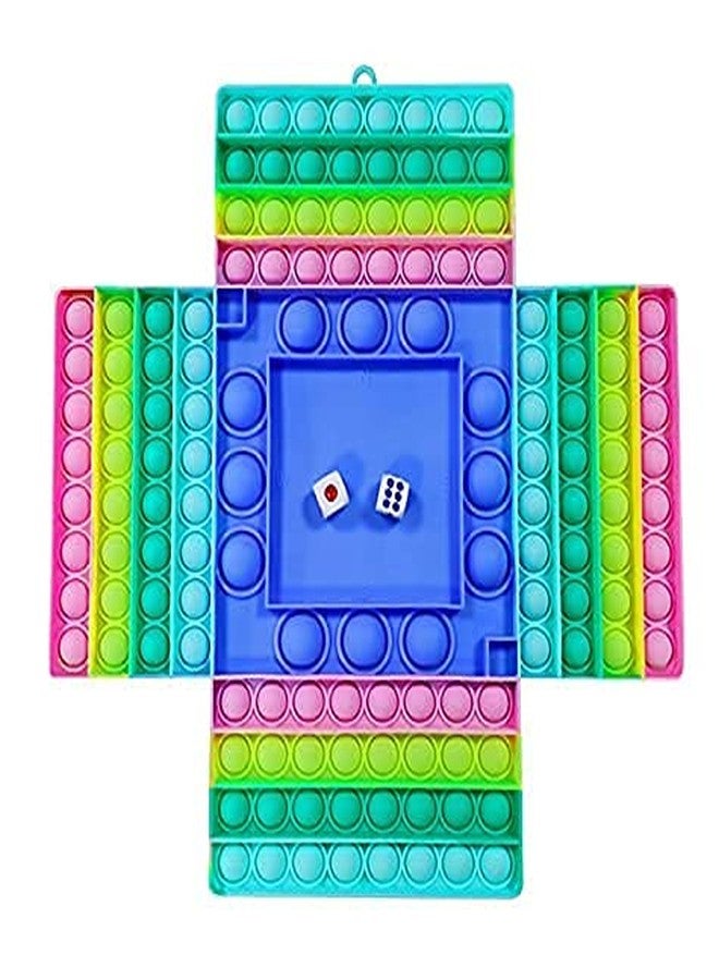 D ETERNAL® Pop It Toy Push Pop Bubble, Chess Ludo Board Bubble Game with 2 Dices 4 Player (Multi) - Image 1