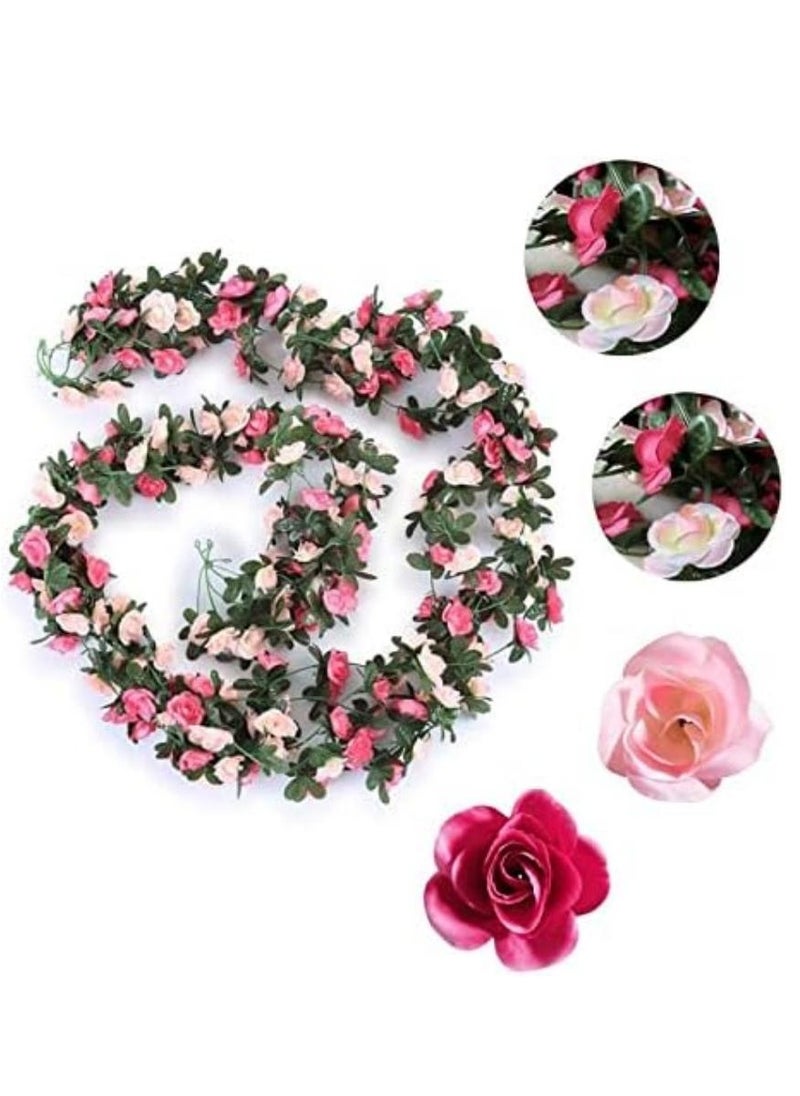 DUNISO Flower Garland Fake Rose Vine Artificial Flower Hanging Rose Ivy Flower Plants Artificial,Home Hotel Office Weddin Party Garden Craft Art Décor 5 Pack  - Image 4