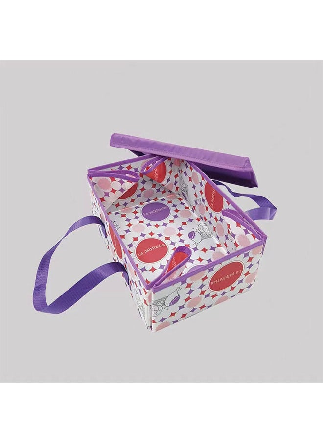 Generic - Outdoor Picnic Bag Camping Portable Baskets Foldable Storage Box Purple - Image 1