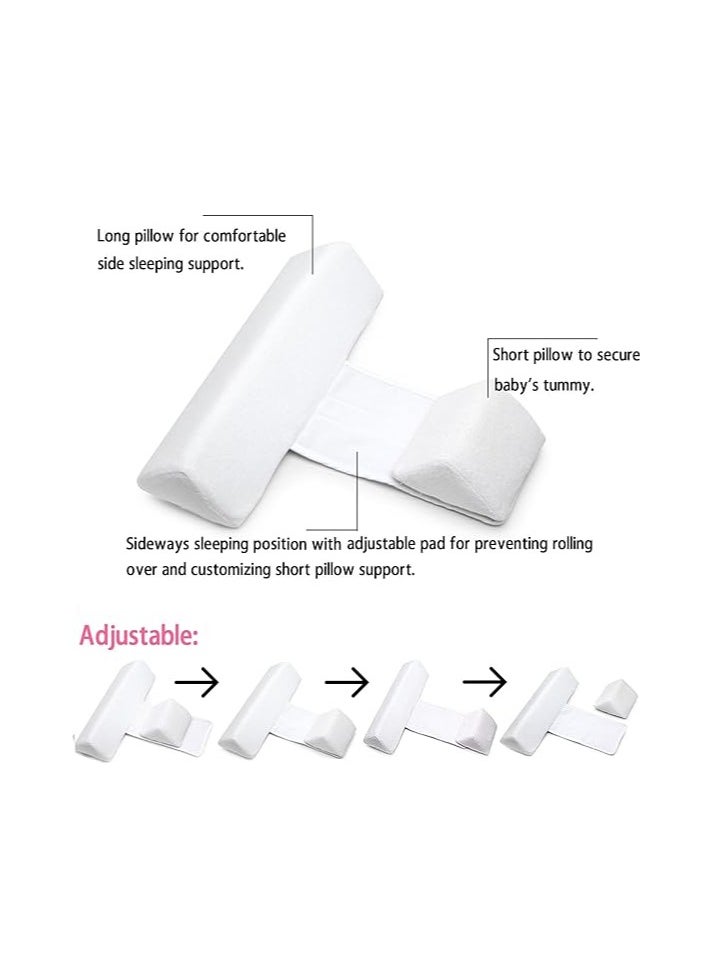 MIRFA - Baby Side Safer Sleeper Adjustable Wedge With Removable Anti Roll Positioner (White) - Image 1