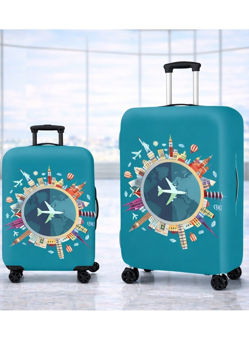 Maanys Luggage Cover Protector, Spandex Suitcase Cover | Washable, Anti-Scratch Travel Gear for 18-32 Inch Bags (Green, S(18-20)) - Image 2