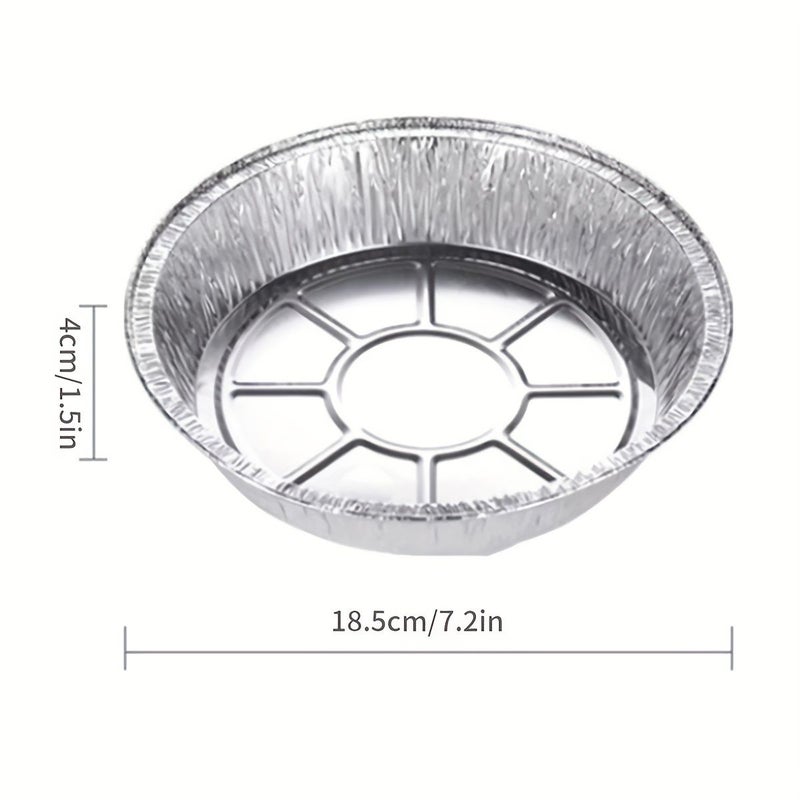 40 Disposable Foil Pans Set With 20 Bases and 20 Lids 7 Inch Round Baking Pans for Baking Serving - Image 4