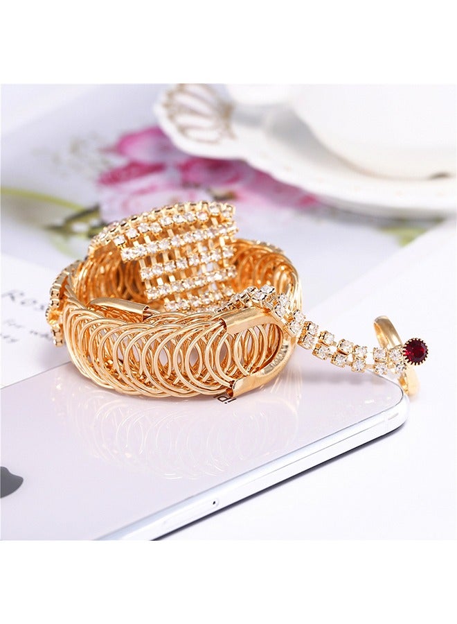 Women's Watches Accessories Bracelets Inlay Diamond Pearl Wrist Watches Wrap Around Bracelet Analog Quartz Dress Wrist Watches Gifts Jewelry ring Set - Image 4