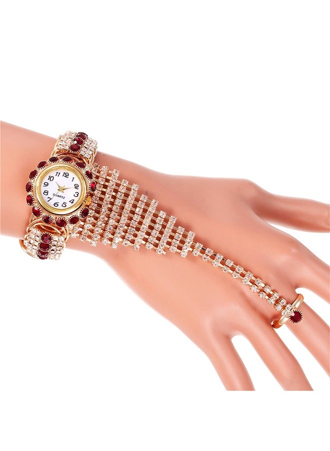 Women's Watches Accessories Bracelets Inlay Diamond Pearl Wrist Watches Wrap Around Bracelet Analog Quartz Dress Wrist Watches Gifts Jewelry ring Set - Image 2