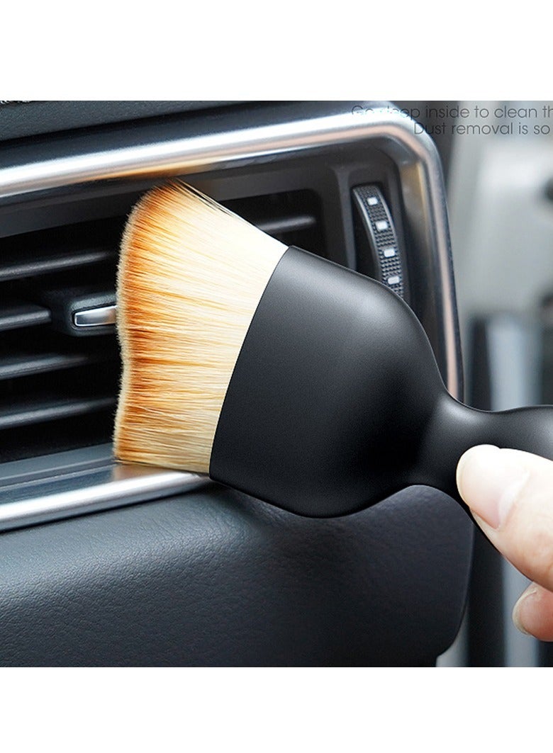 AROAQ Car Cleaning Brush, Car Interior Dust Sweeping Soft Brush, Curved Design Strong Bristles Car Detailing Brush, Lightweight And Portable Car Crevice Dusting Brush, (2pcs With Lid) - Image 4