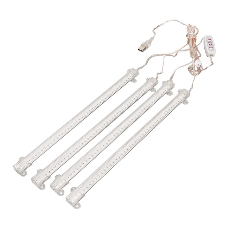 4 رأس مصباح LED كامل الطيف للزراعة الداخلية القابل للتعتيم مع مؤقت، مصباح منزلي داخلي USB شائع - Image 4