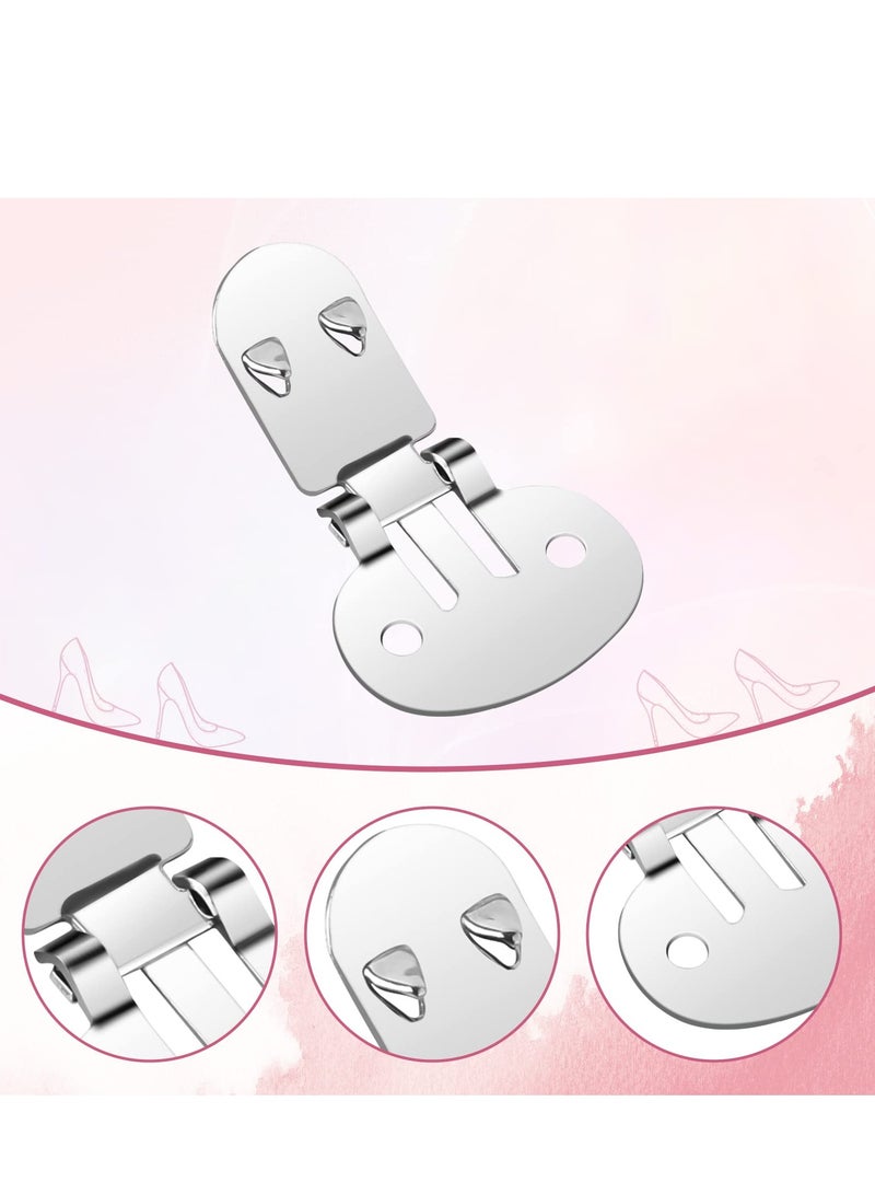 SYOSI 20 PCS Stainless Steel Shoe Clips Stainless Steel Flat Blank Shoe Clips stainless steel trim metal decor shoe clip for DIY Craft Findings Accessories High Quality Steel 32 x 20mm - Image 3