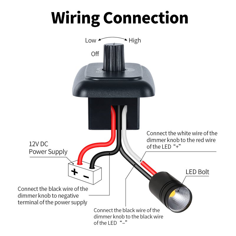briidea 12V Dimmer Switch, Briidea RV 12V 5A 60W Dimmer Switch for LED, Halogen, Incandescent, Used for RVs, Travel Trailers, Marine, Auto, Black - Image 3