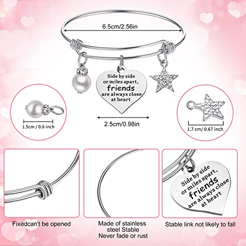 Kenning 12 Pieces Christmas Friends Gifts for Women Friendships Makeup Bag Adjustable Bangle Friendship Bracelet Long Distance Friendship Birthday Gifts for Graduation Family Sister(Classic) - Image 3