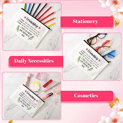 Kenning 12 Pieces Christmas Friends Gifts for Women Friendships Makeup Bag Adjustable Bangle Friendship Bracelet Long Distance Friendship Birthday Gifts for Graduation Family Sister(Classic) - Image 4