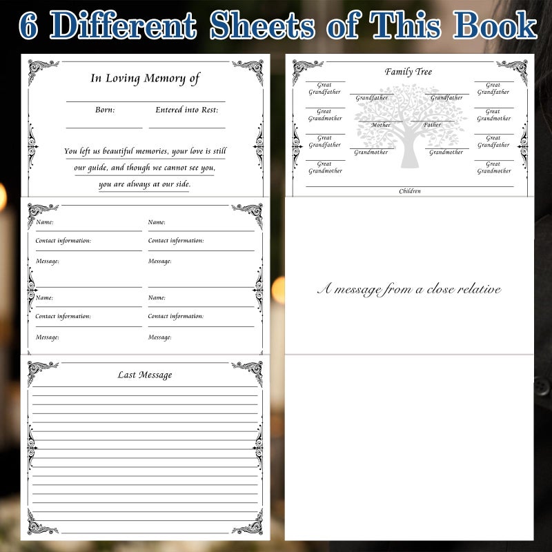 SOITIS Funeral Guest Book for Memorial Service Celebration of Life Decorations Memory Book, Funeral Favors Sign in Book for Funeral Memorial Guests in Loving Memory Forever in My Heart Guestbook - Image 3