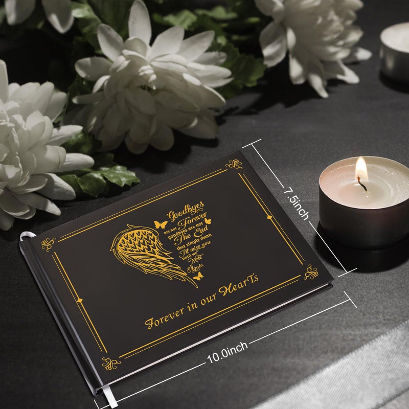 SOITIS Funeral Guest Book for Memorial Service Celebration of Life Decorations Memory Book, Funeral Favors Sign in Book for Funeral Memorial Guests in Loving Memory Forever in My Heart Guestbook - Image 2