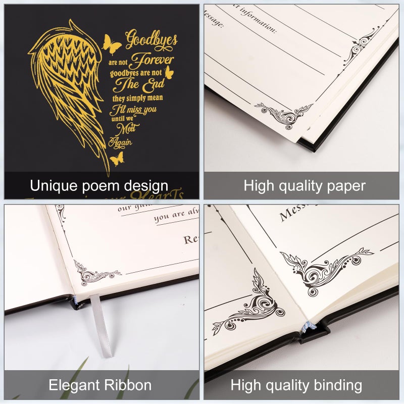 SOITIS Funeral Guest Book for Memorial Service Celebration of Life Decorations Memory Book, Funeral Favors Sign in Book for Funeral Memorial Guests in Loving Memory Forever in My Heart Guestbook - Image 4