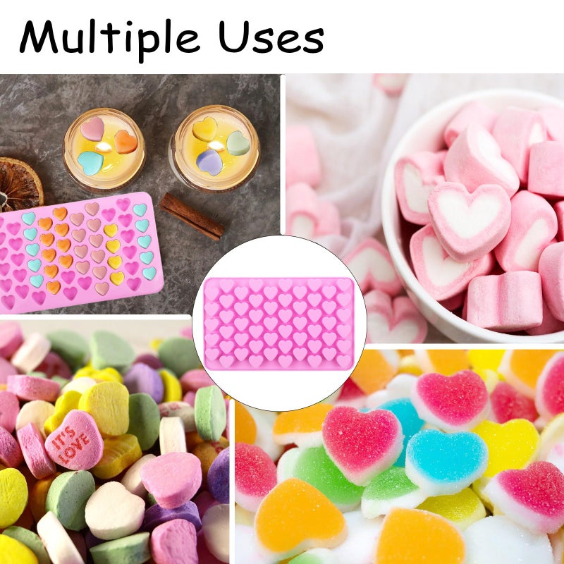 BZIDII Wax Melts Molds Silicone, 3 Pack Mini Heart Molds with Dropper, Silicone Mold for Heart Candy Gummies Chocolate Ice Cube Jelly Cake Soap Candle DIY Valentine Gift - Image 5