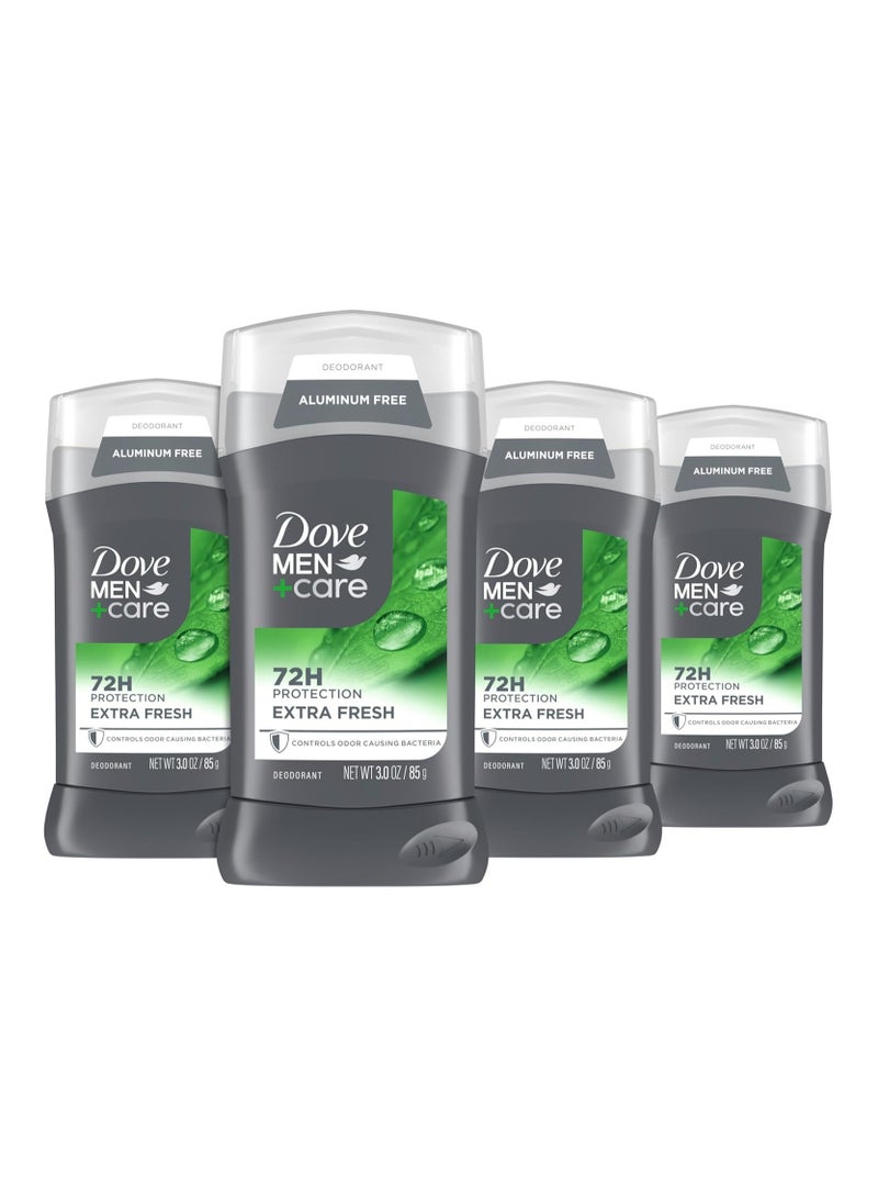 مزيل عرق دوف مين+كير مين+كير للرجال، راحة نظيفة، حماية من الروائح الكريهة تدوم 72 ساعة، خالي من الألومنيوم، مع كريم مرطب 1/4، 3 أونصة (عبوة من 4 قطع)