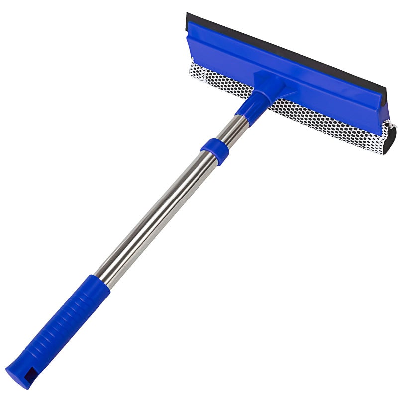 Conliwell 2-in-1 Window Squeegee&Car Squeegee with 15.7"-27.5" Retractable Stainless Steel Handle, Windshield Cleaner Tool for Cars, Trucks, Glass Doors, Shower Glass, Outdoor Windows - Image 1
