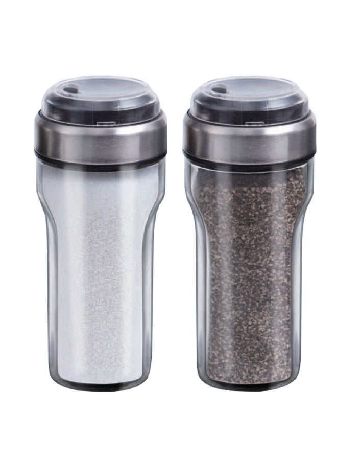 Elemental Kitchen 6-Piece Seasoning Spice Shaker Jar Set with Rack Clear and Silver 80 ml 8769A000  - Image 2