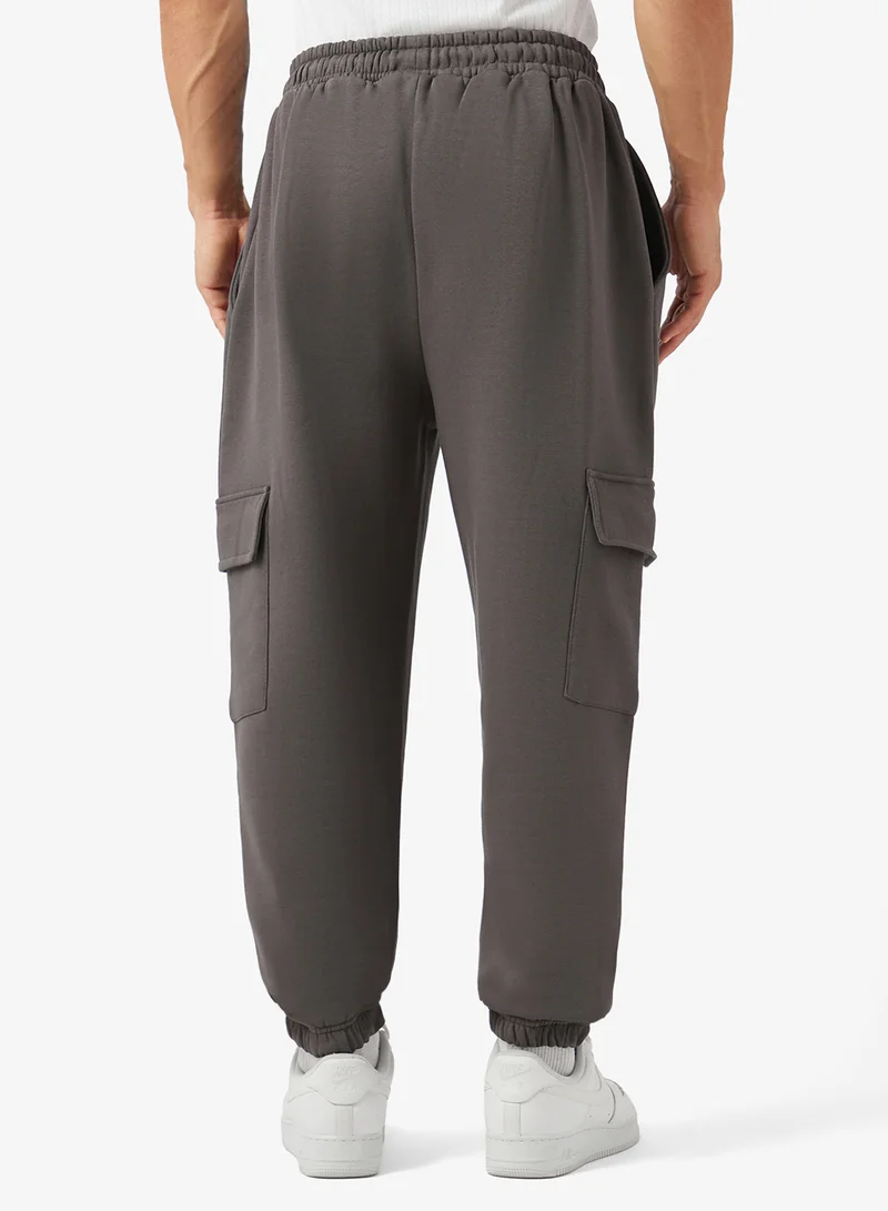 Seventy Five Basics  Oversized Fit Cargo Joggers with Elasticated Hem for Men | Best Price UAE