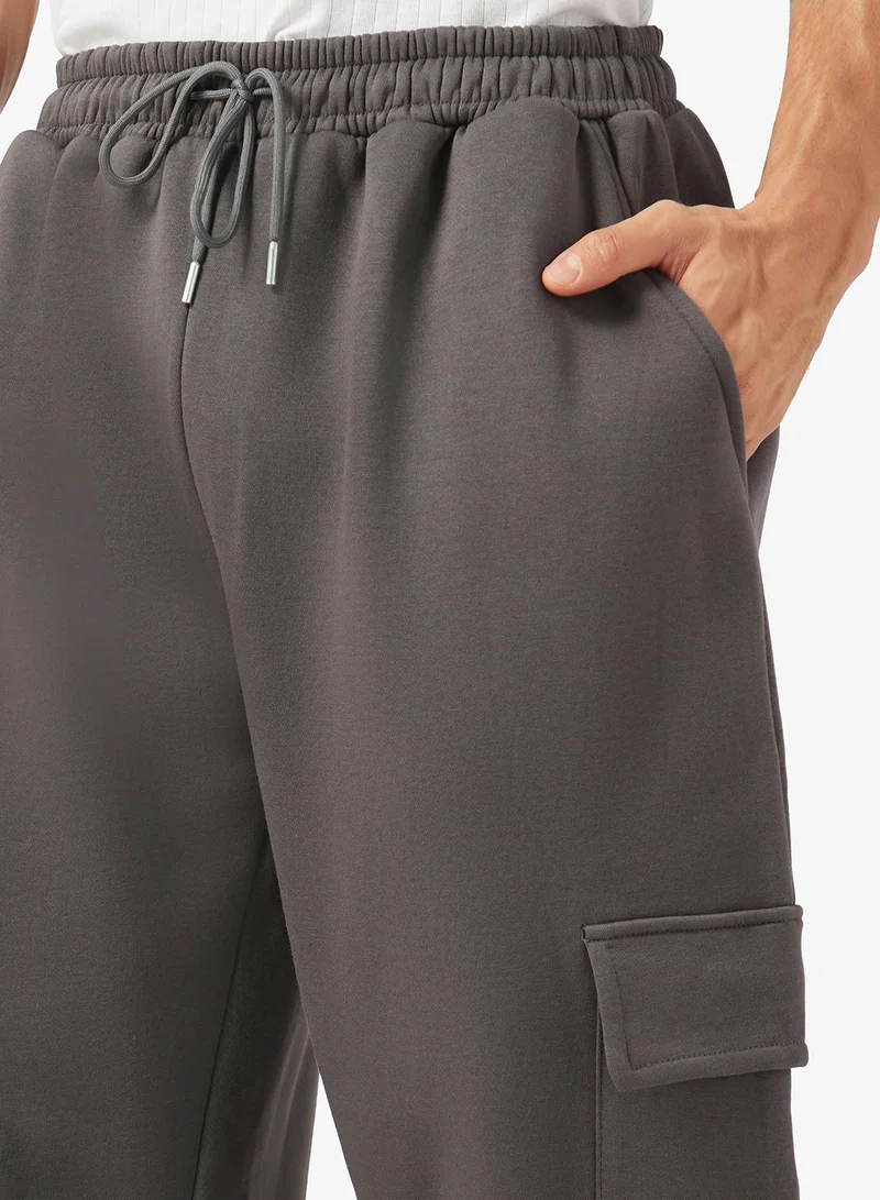 Seventy Five Basics  Oversized Fit Cargo Joggers with Elasticated Hem for Men | Best Price UAE