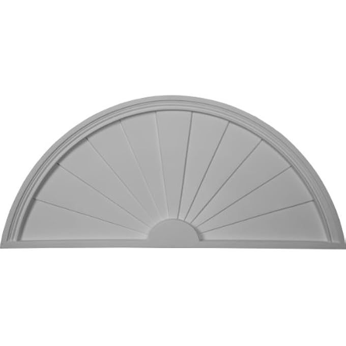 PED40X18X01SB HALF ROUND SUNBURST PEDIMENT, 40"W X 18 1/8"H X 1 3/4"P - Image 1