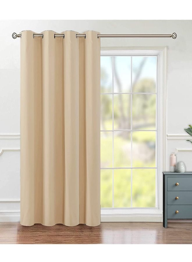 Room Divider Curtain Grommet Thermal Insulated Blackout Curtains for Bedroom Living Room Biscotti Beige 140x243cm